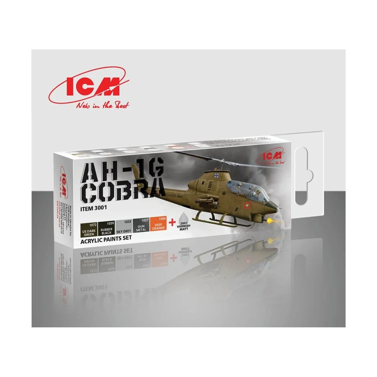 Acrylic paint set for Cobra AH-1G 6 x12 ml - ICM 3001
