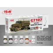 Acrylic paint set for US WWII vehicles (G7107) 6 x12 ml - ICM 3005