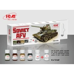 Acrylic paint set for Soviet AFV 6 x12 ml - ICM 3006