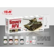 Acrylic paint set for Soviet AFV 6 x12 ml - ICM 3006