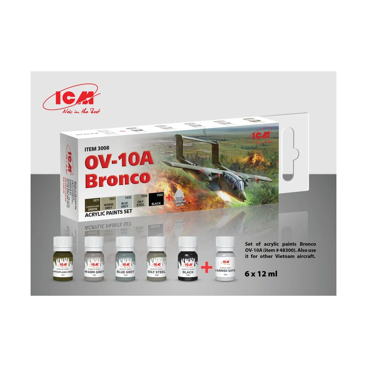 Acrylic paint set for OV-10A Bronco and other Vietnam aircraft 6 x1...