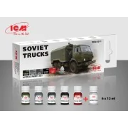 Acrylic paint set for Soviet trucks 6 x12 ml - ICM 3011