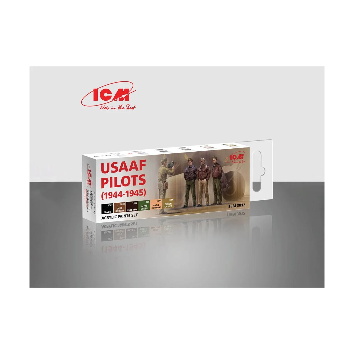 Acrylic Paint Set for USAAF Pilots (1944-1945) 6 x12 ml - ICM 3012