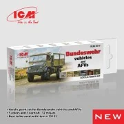 Acrylic Paint Set for German military trucks 6 x 12 ml - ICM 3017
