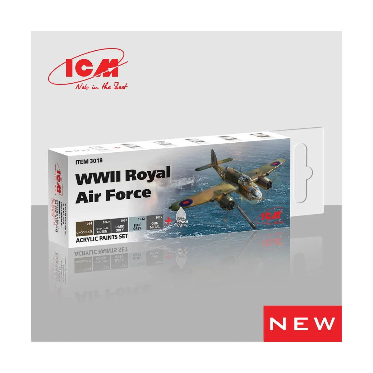 Acrylic Paint Set for WWII Royal Air Force 6 x 12 ml - ICM 3018