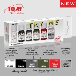 TRY ME Acrylic paint set 6 x 12 ml - ICM 3020