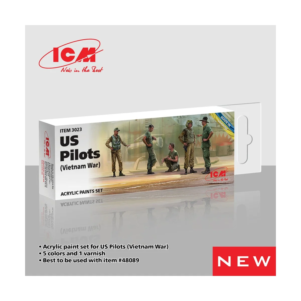 Acrylic Paint Set for US Pilots(Vietnam War) 6 x 12ml - ICM 3023
