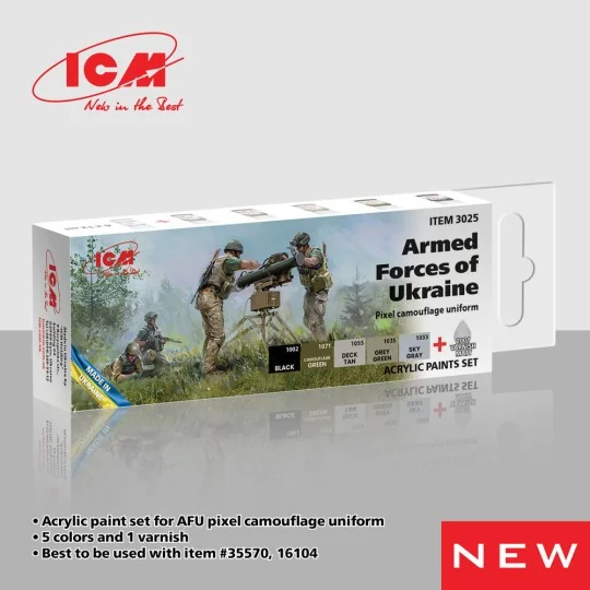 Acrylic paint set Armed Forces of Ukraine (Pixel camouflage uniform...