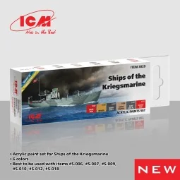 Acrylic paint set for Ships of the Kriegsmarine 6 x 12 ml - ICM 3029