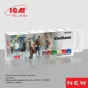 Acrylic paint set for Civilians 6 x 12 ml - ICM 3030