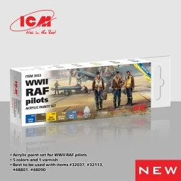 Acrylic paint set for WWII RAF pilots 6 x 12 ml - ICM 3033