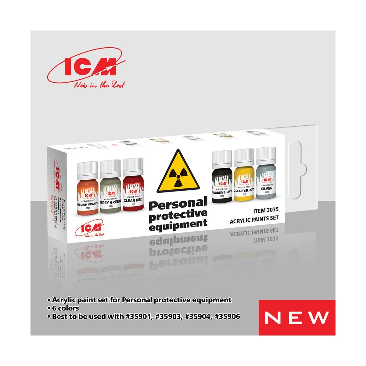 Acrylic paint set for Personal protective equipment 6x12ml - ICM 3035