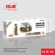 Acrylic paint set for WWII US Infantry 6 x 12 ml - ICM 3037