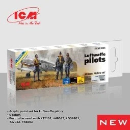 Acrylic paint set for Luftwaffe pilots 6 x 12 ml - ICM 3046