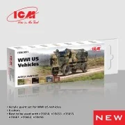 Acrylic Paint Set for WWI US military vehicles  6 x12 ml - ICM 3051