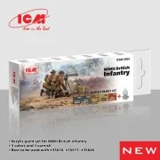 Acrylic Paint Set for WWII British infantry 6 x12 ml - ICM 3054