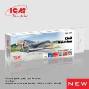 Acrylic Paint Set for Civil Aviation 6 x12 ml - ICM 3055