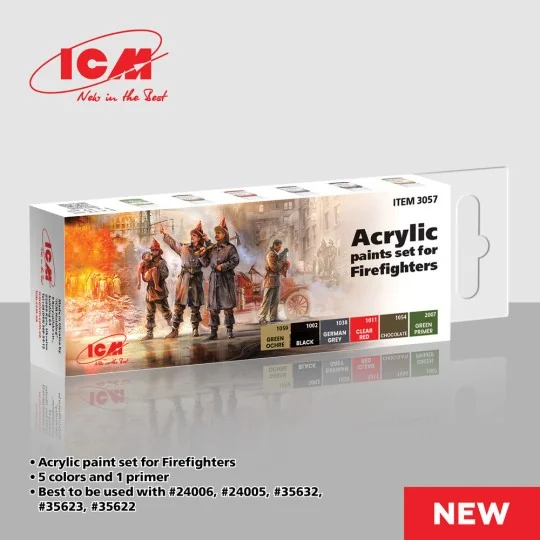 Acrylic Paint Set for Firefighters 6 x12 ml - ICM 3057 Acrylic Paint Set for Firefighters 6 x12 ml - ICM 3057