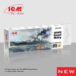 Acrylic Paint Set for WWII Royal Navy 6 x12 ml - ICM 3060
