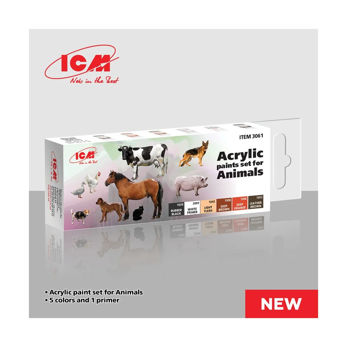 Acrylic Paint Set for Animals 6 x12 ml - ICM 3061 Acrylic Paint Set for Animals 6 x12 ml - ICM 3061