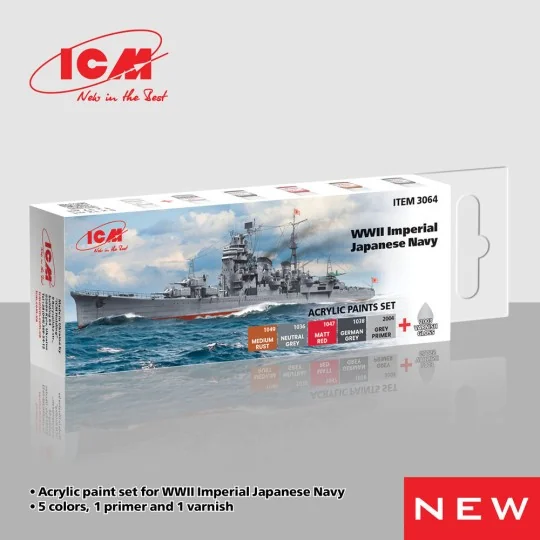 Acrylic Paint Set for WWII Imperial Japanese Navy 6 x12 ml - ICM 3064