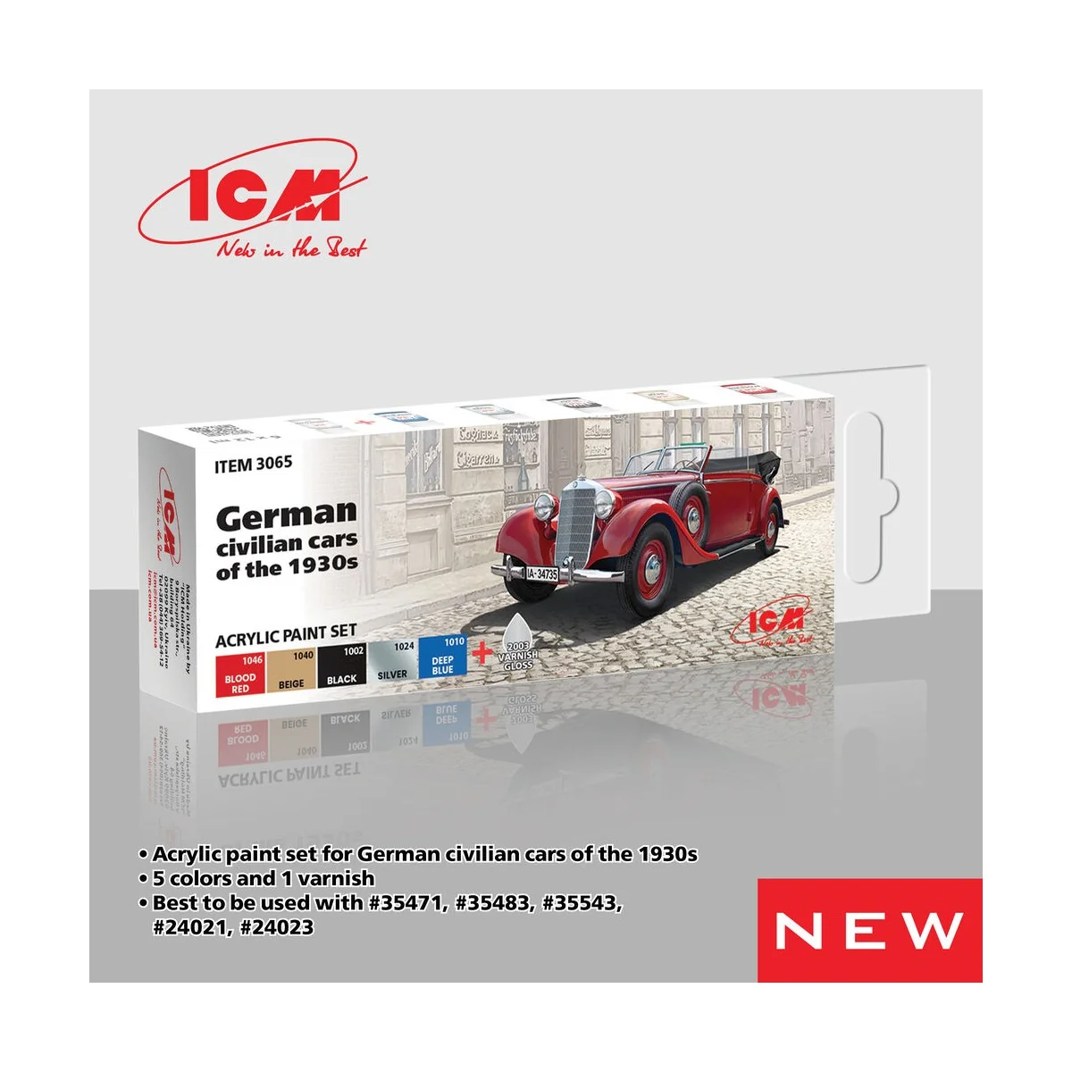 Acrylic Paint Set for German civilian cars of the 1930s 6 x12 ml - ...