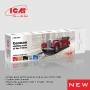 Acrylic Paint Set for German civilian cars of the 1930s 6 x12 ml - ...