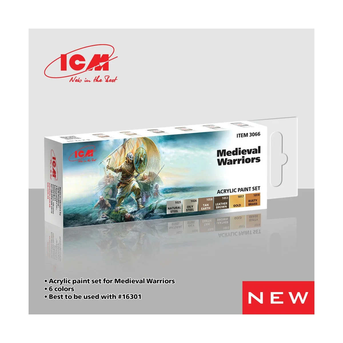 Acrylic Paint Set for Medieval Warriors 6 x12 ml - ICM 3066