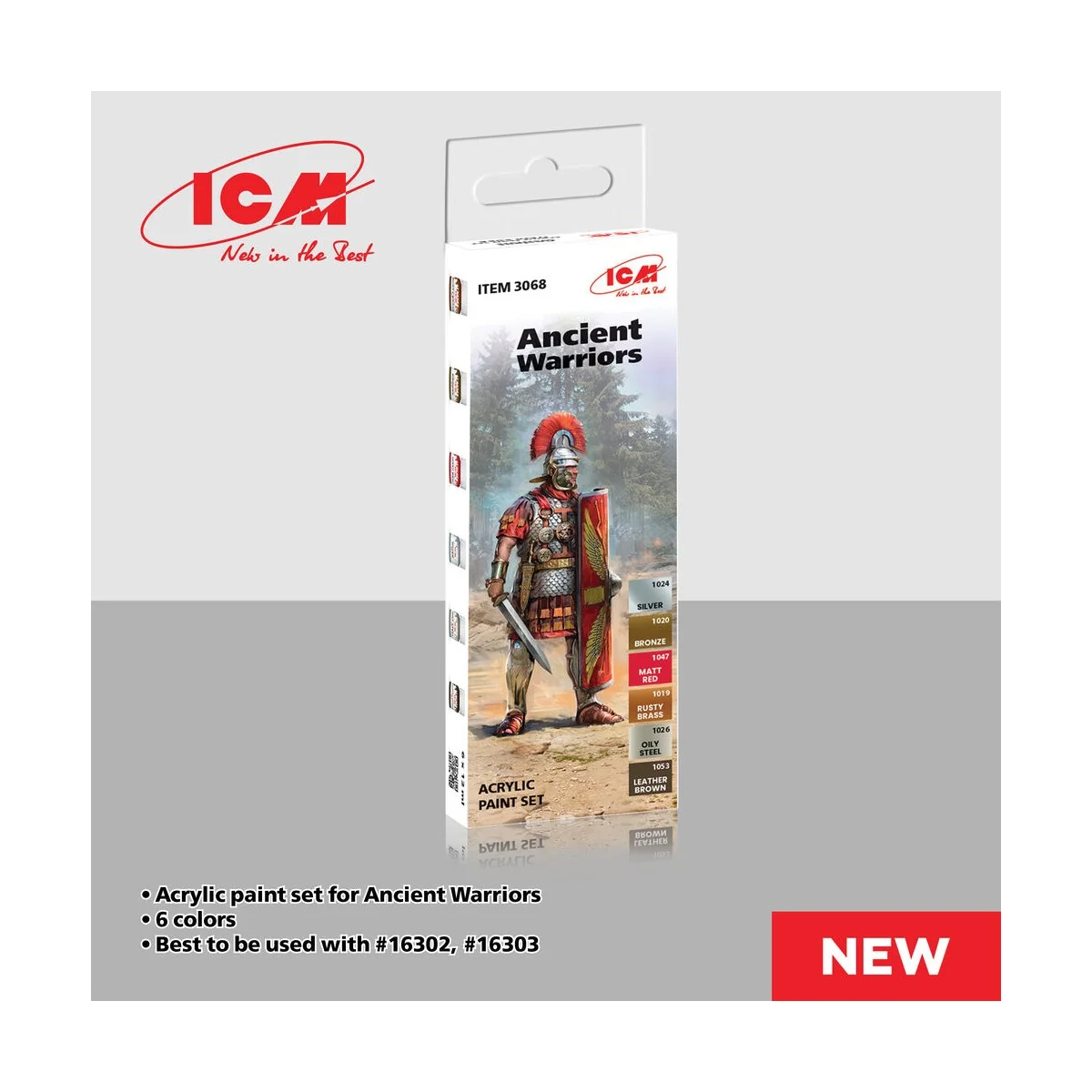 Acrylic Paint Set for Ancient Warriors  6 x12 ml - ICM 3068