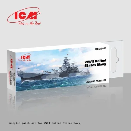 Acrylic Paint Set for WWII United States Navy 6 x12 ml - ICM 3070