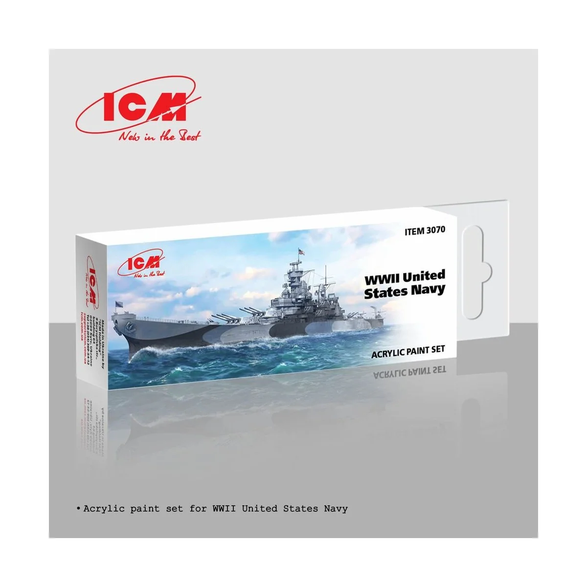 Acrylic Paint Set for WWII United States Navy 6 x12 ml - ICM 3070