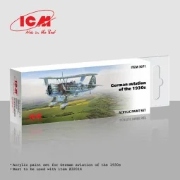 Acrylic Paint Set for German aviation of the 1930s 6 x12 ml - ICM 3071