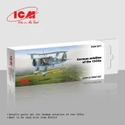 Acrylic Paint Set for German aviation of the 1930s 6 x12 ml - ICM 3071 Acrylic Paint Set for German aviation of the 1930s 6 x12 ml - ICM 3071