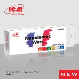 Acrylic Paint Set for Napoleonic Wars 6 x12 ml - ICM 3072