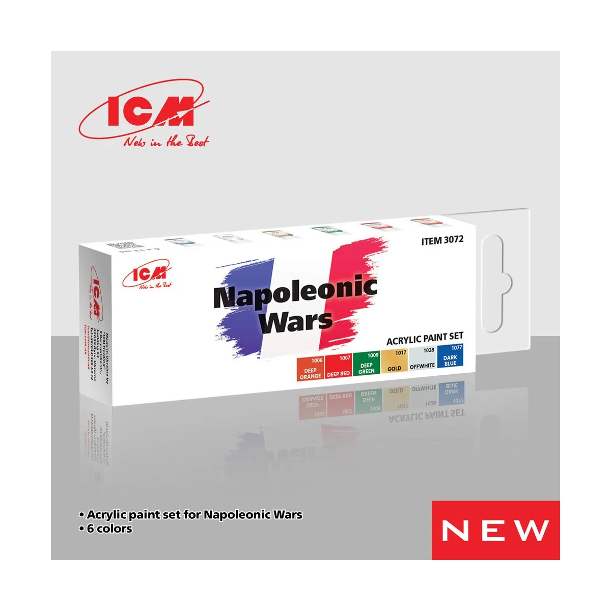 Acrylic Paint Set for Napoleonic Wars 6 x12 ml - ICM 3072 Acrylic Paint Set for Napoleonic Wars 6 x12 ml - ICM 3072