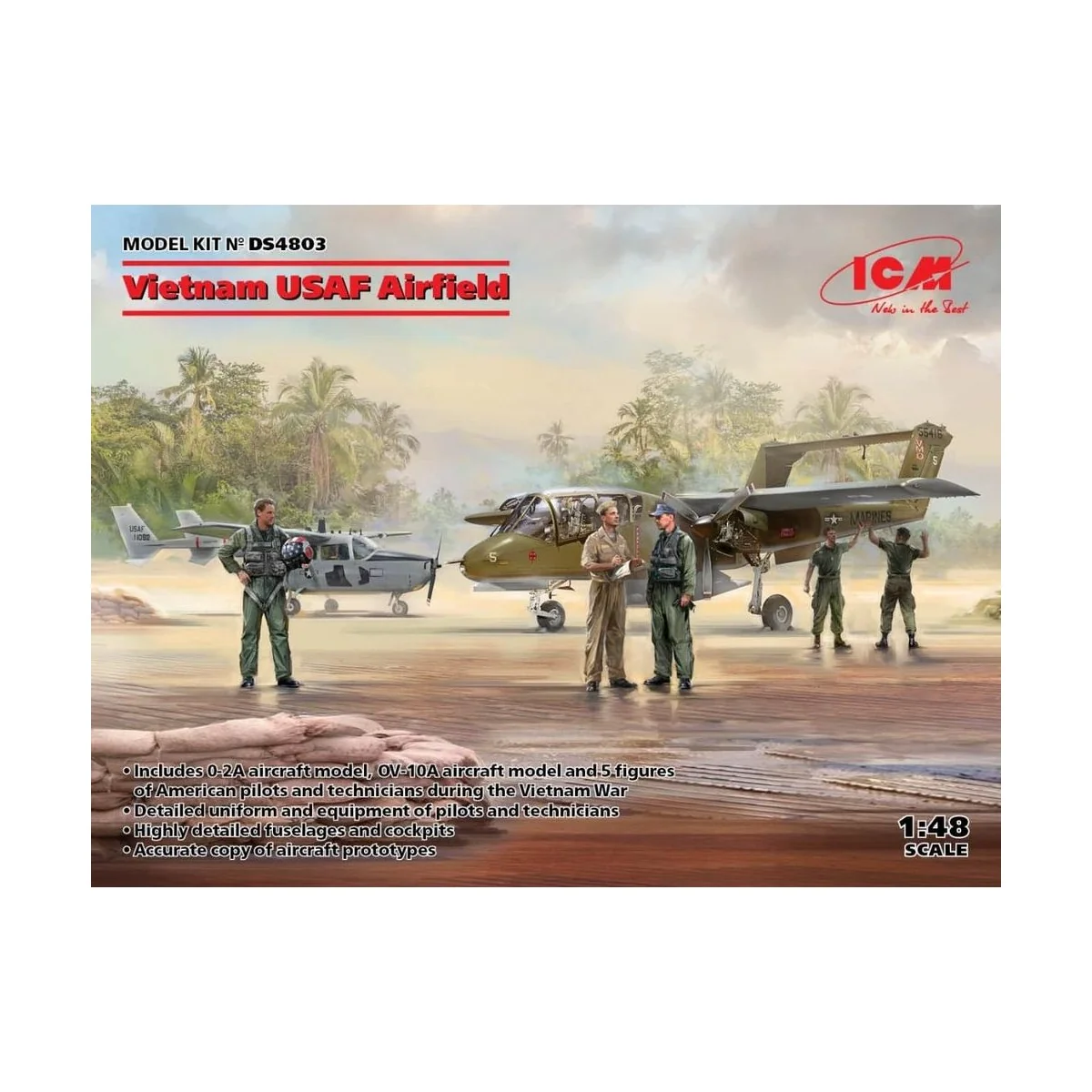 Vietnam USAF Airfield(Cessna O-2A, OV-10 Bronco, US Pil&Gro.Pers(Vi...