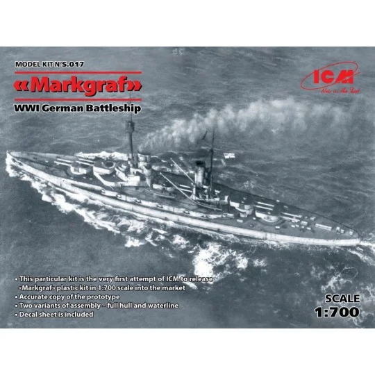 Markgraf (full hull & waterline) WWI German Battleship - ICM S.017