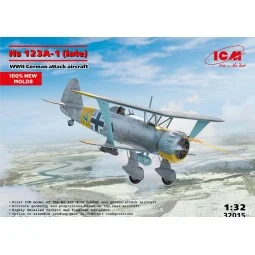 Hs 123A-1 (late), WWII German attack aircraft (100% new molds), 1/3...