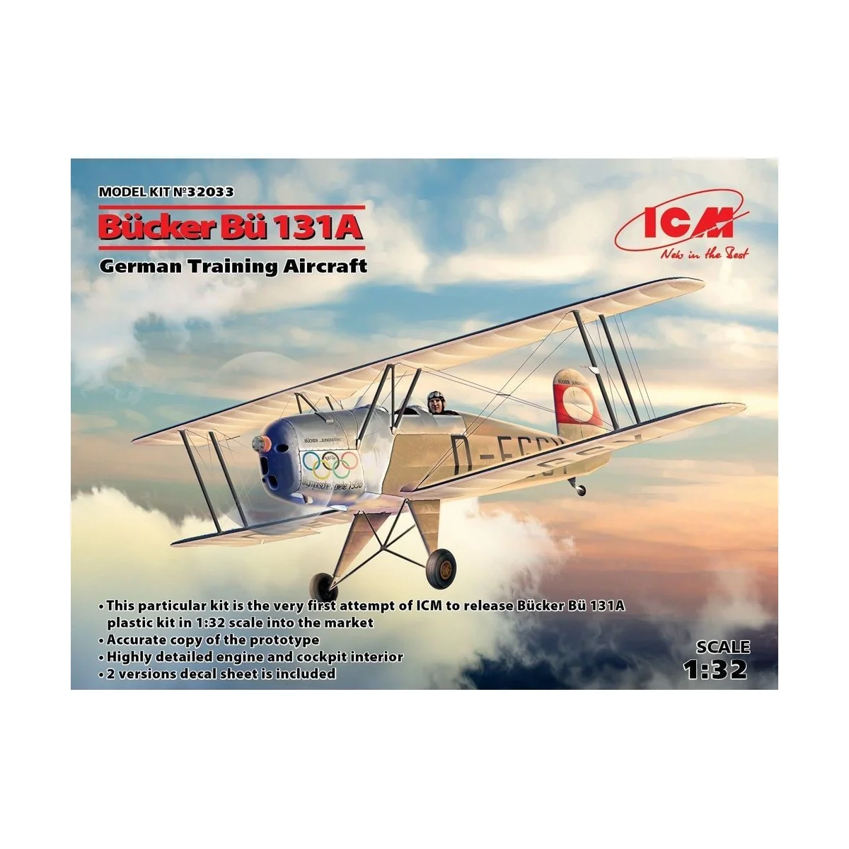 Bücker Bü 131A, German Training Aircraft, 1/32 - ICM 32033 Bücker Bü 131A, German Training Aircraft, 1/32 - ICM 32033