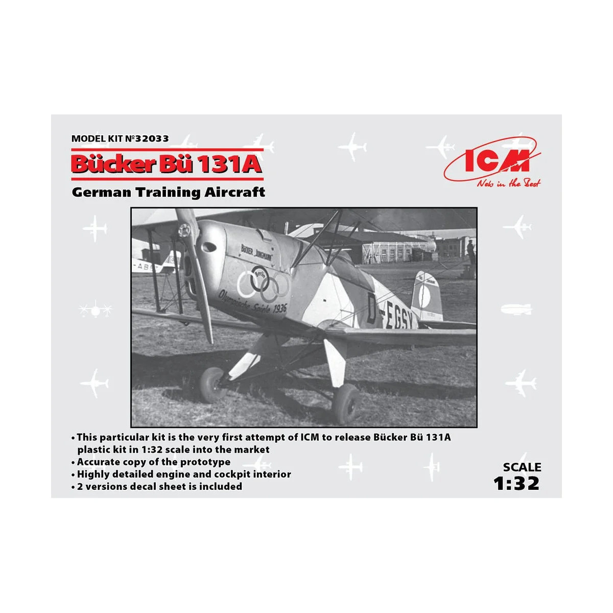 Bücker Bü 131A, German Training Aircraft, 1/32 - ICM 32033 Bücker Bü 131A, German Training Aircraft, 1/32 - ICM 32033