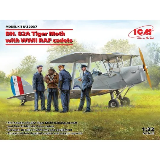 DH. 82A Tiger Moth with WWII RAF cadets - ICM 32037