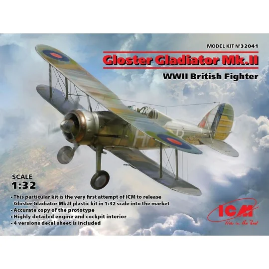 Gloster Gladiator Mk.II, WWII British Fighter, 1/32 - ICM 32041