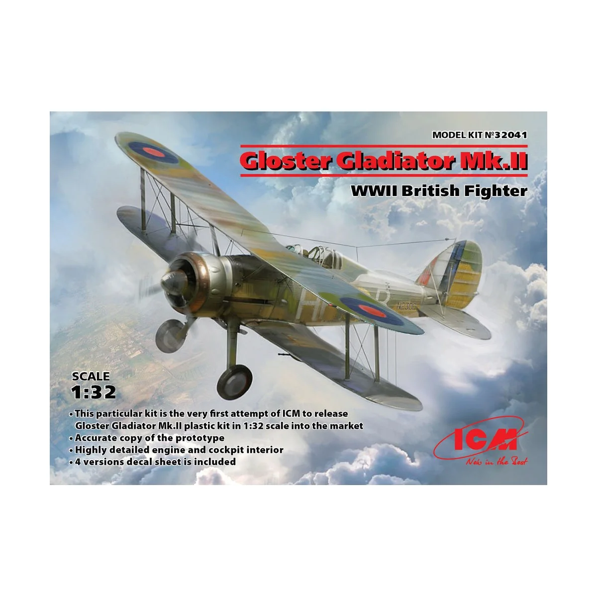 Gloster Gladiator Mk.II, WWII British Fighter, 1/32 - ICM 32041