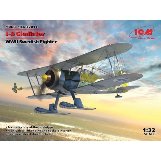 J-8 Gladiator, WWII Swedish Fighter, 1/32 - ICM 32044
