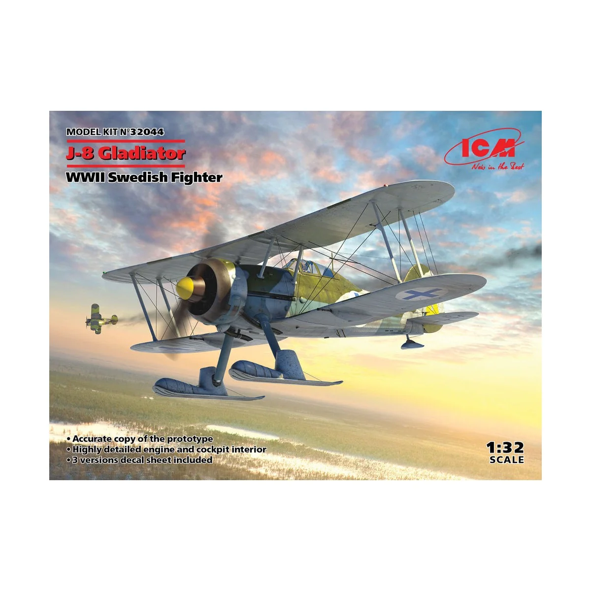 J-8 Gladiator, WWII Swedish Fighter, 1/32 - ICM 32044