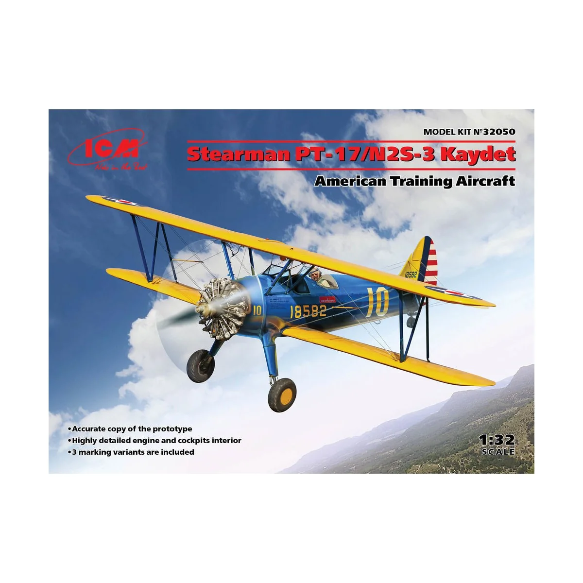 Stearman PT-17/N2S-3 Kaydet , American Training Aircraft - ICM 32050