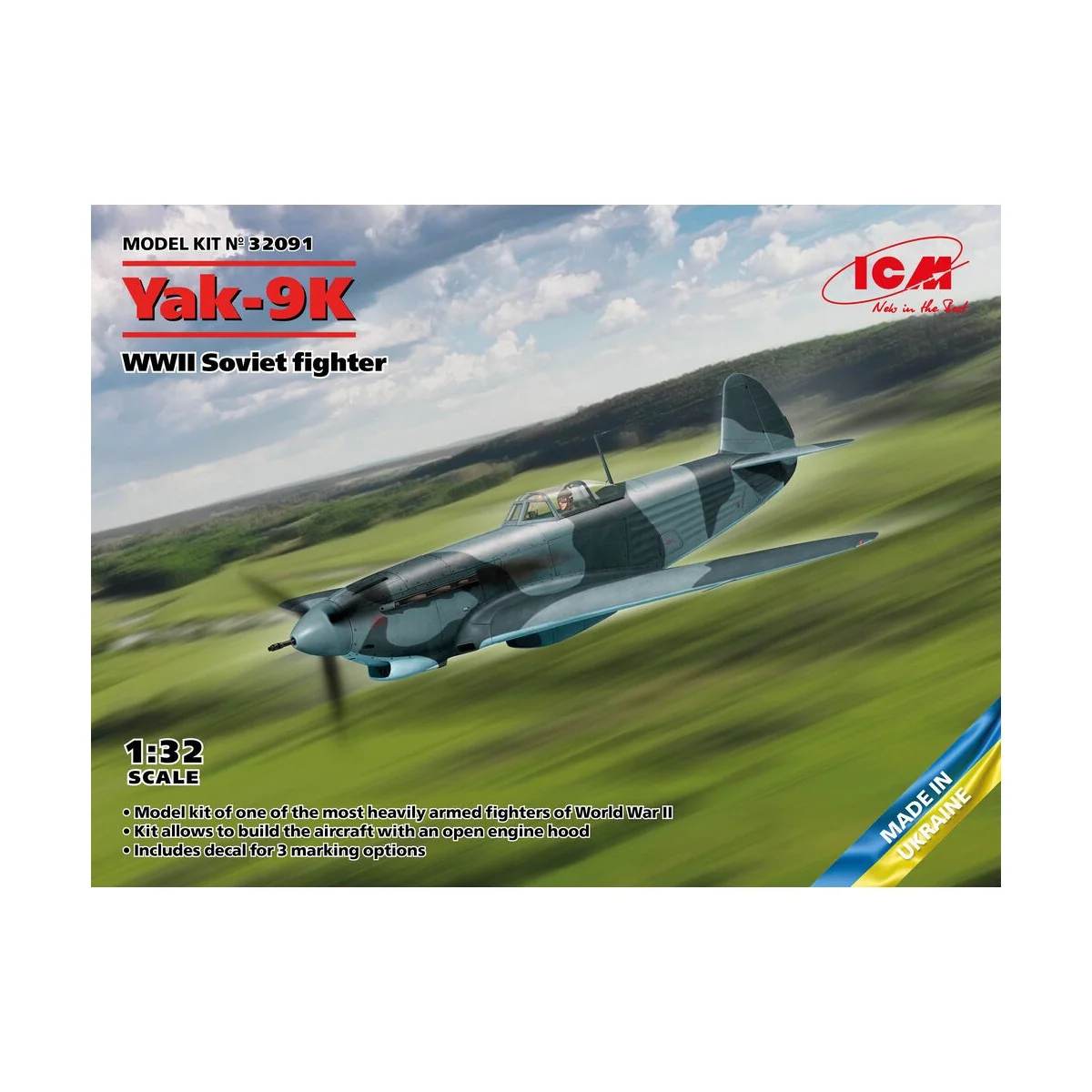 Yak-9K, WWII Soviet fighter, 1/32 - ICM 32091