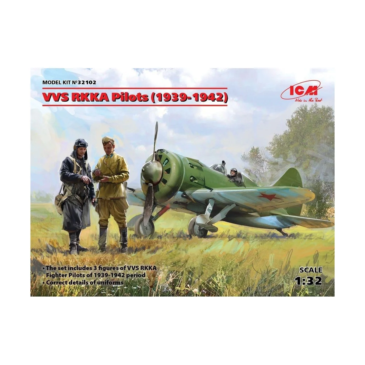 VVS RKKA Pilots(1939-1942p)(3 Figures), 1/32 - ICM 32102 VVS RKKA Pilots(1939-1942p)(3 Figures), 1/32 - ICM 32102