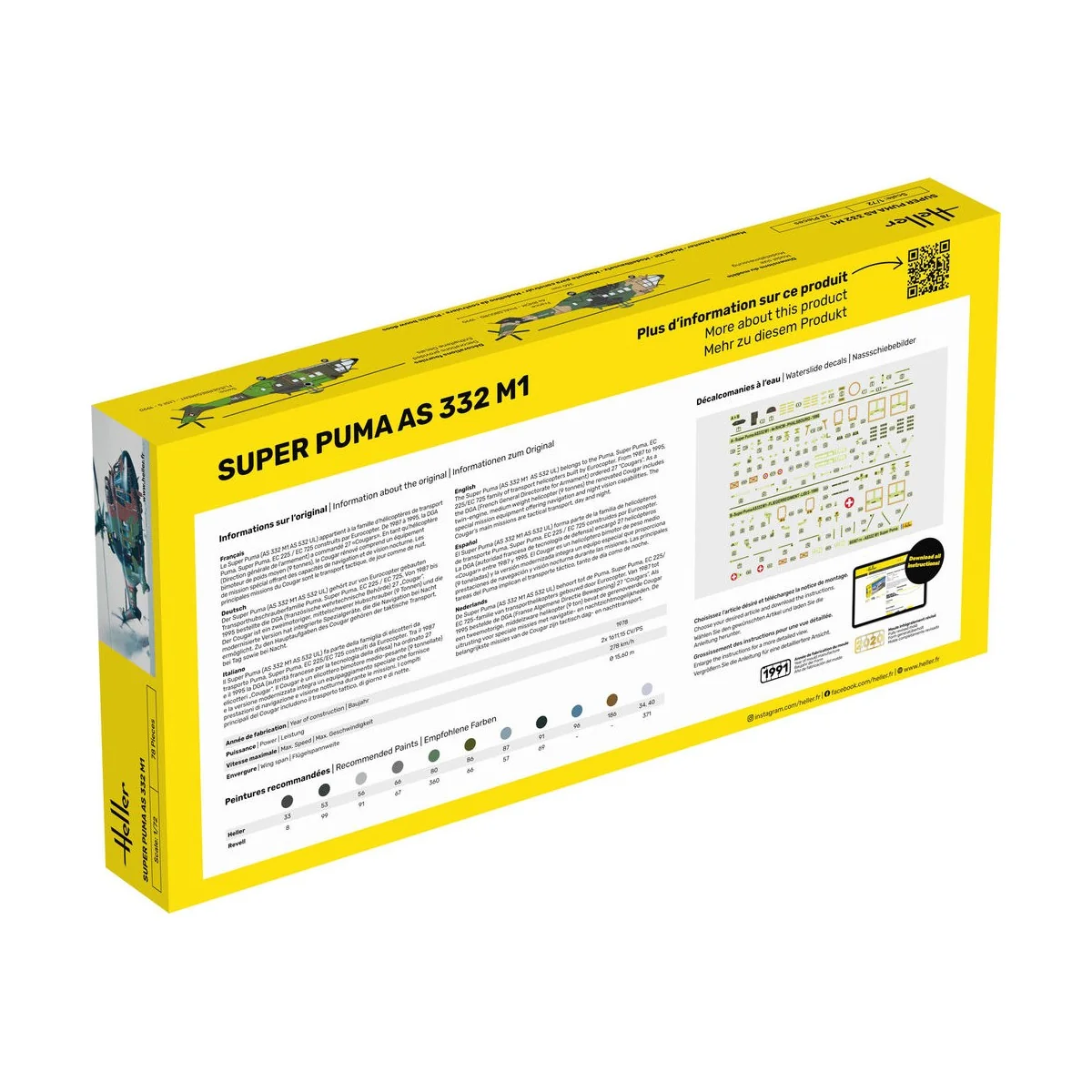 STARTER KIT Super Puma AS 332 M1, 1/72 - Heller 56367 STARTER KIT Super Puma AS 332 M1, 1/72 - Heller 56367