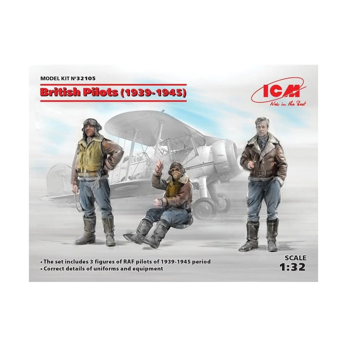 British Pilots (1939-1945)(3 figures), 1/32 - ICM 32105